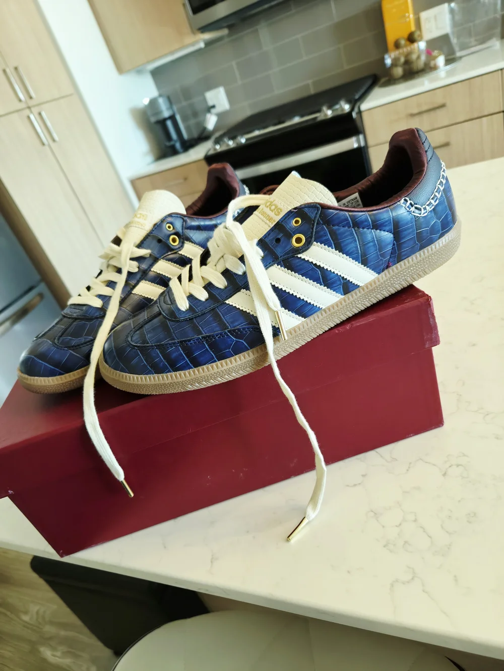 Bonner x adidas Samba OG 'Croc Collegiate Navy